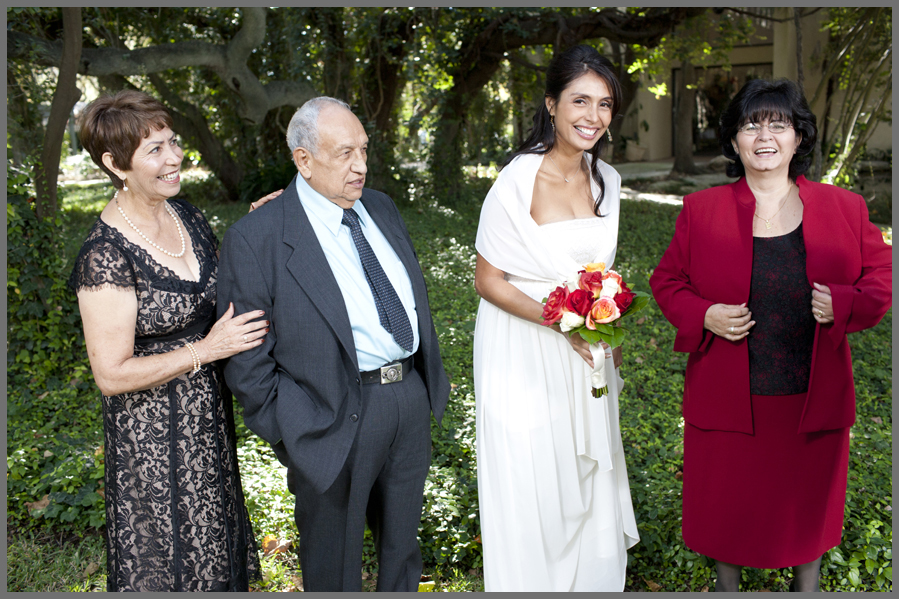 family and bride